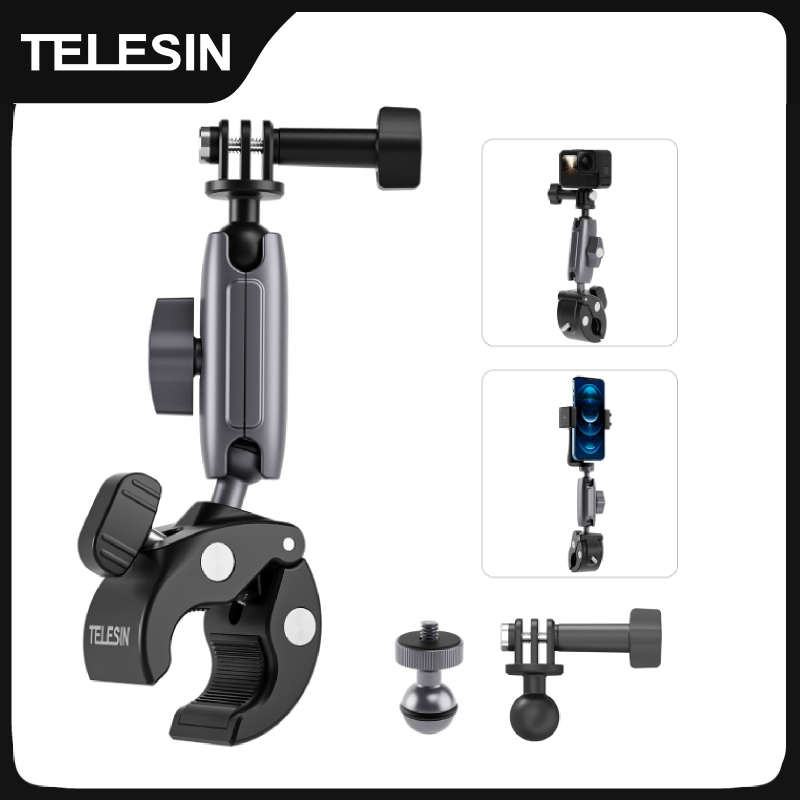 Drone Camera Action - TELESIN Motorrad Fahrrad Schienenmontage Klemme mit